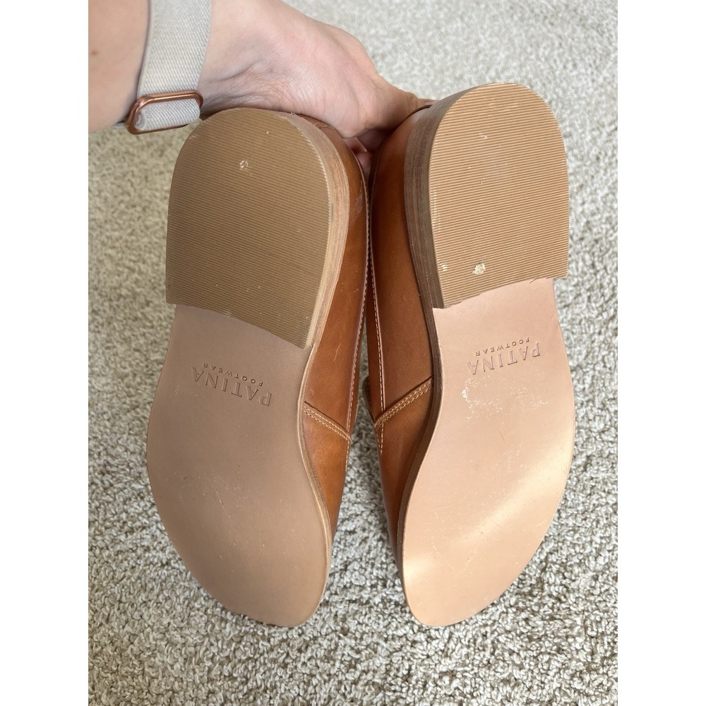 Patina Footwear Tan Brown Leather Loafers Slip On Flats Shoes Womens  9 EUR 39.5 - Picture 6 of 9